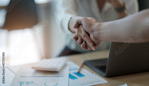 Canvas Print Business handshake and business people