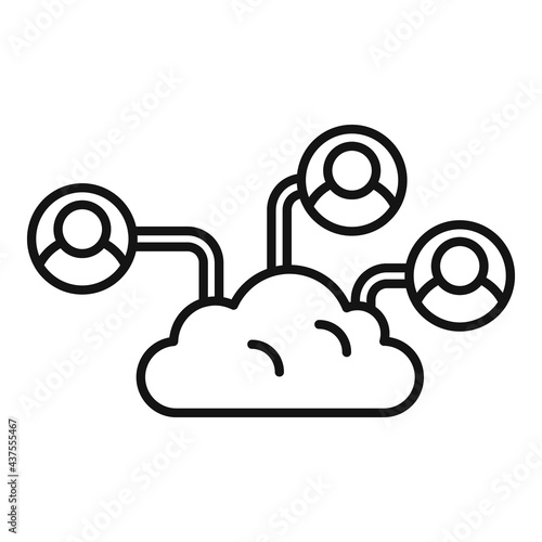 Outsource cloud elements icon, outline style