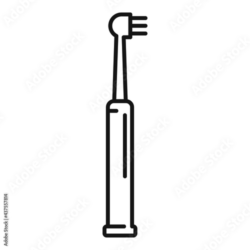 Electric toothbrush bristle icon, outline style