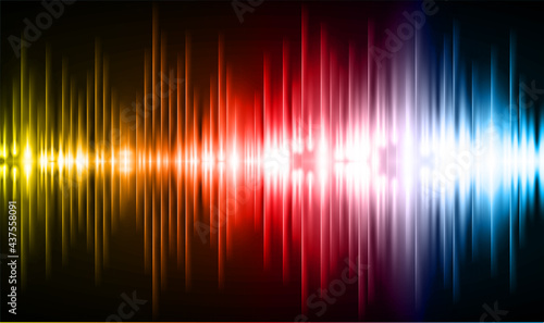 Sound waves oscillating dark light