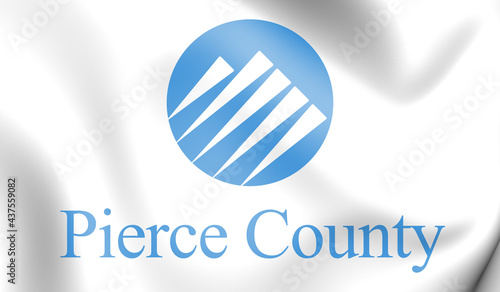 Valokuva 3D Flag of Pierce county (Washington state), USA