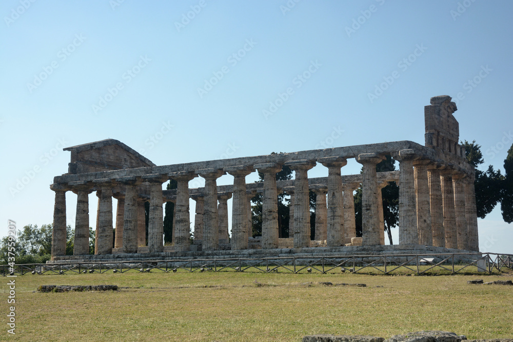 TEMPIO DI ATHENA,PAESTUM,ITALIA,2 GIUGNO 2021.