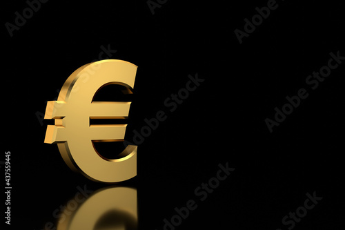 Euro sign banner. 3D rendering.