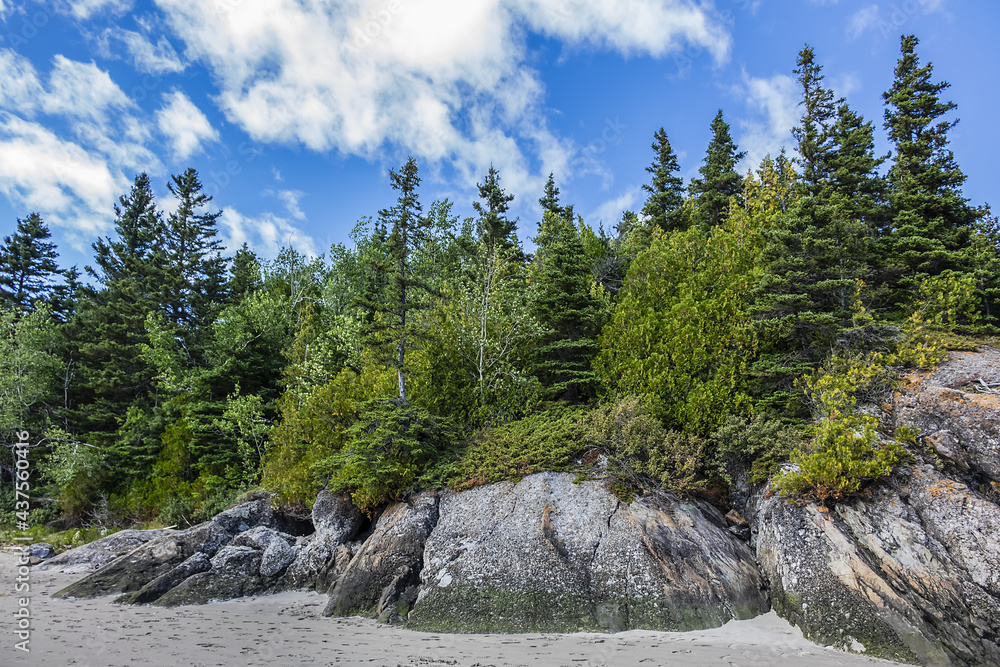 Obraz premium View of the Picturesque Bic Park (Parc national du Bic). Bic Park is located in the Bas-Saint-Laurent tourism region near Rimouski. Quebec Province, Canada.