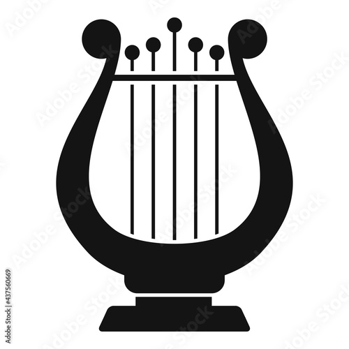 Harp concert icon, simple style