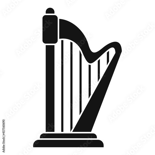 Harp school icon, simple style
