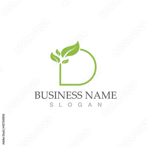 Logos of green Tree leaf ecology