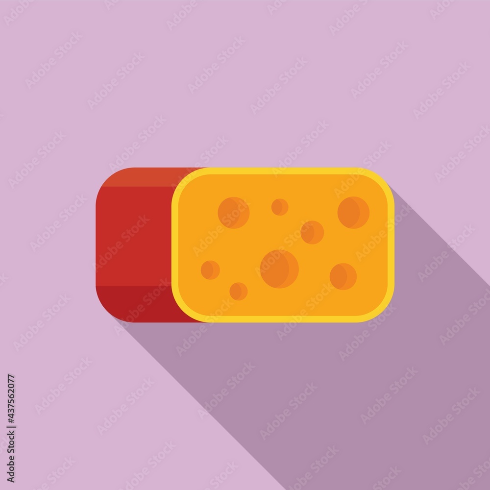 Cheese slice icon, flat style Cheese slice icon, flat style