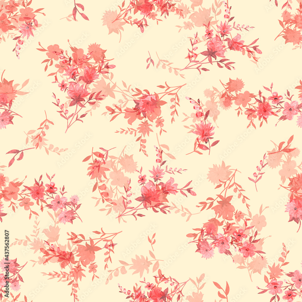 seamless pattern abstracts floral composition