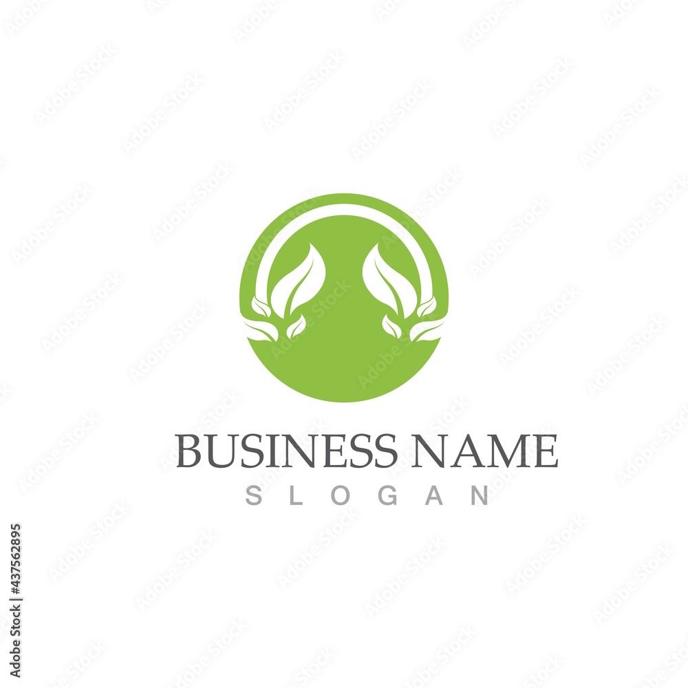 Logos of green Tree leaf ecology Logos of green Tree leaf ecology