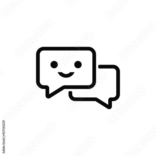 Fun talk icon. Smile chat symbol, message, speech bubble, comment. Vector illustration design.