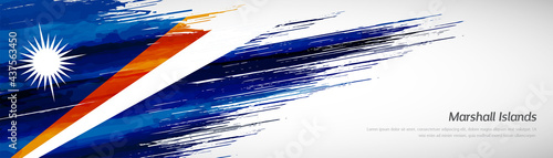 Abstract happy constitution day of Marshall Islands with creative watercolor national brush flag background