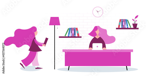 ragazza, persona, lavoro, smart work