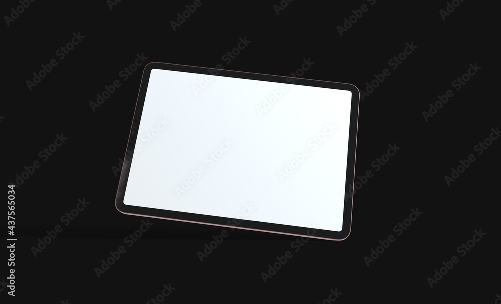 3D tablet with empty screen isolated digital black 3D tablet with empty screen isolated digital black