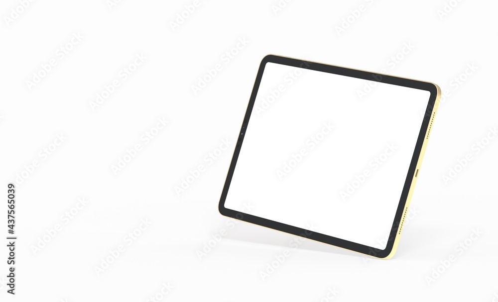 3D tablet with empty screen isolated digital white 3D tablet with empty screen isolated digital white
