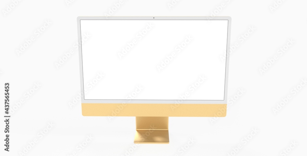 Realistic flat screen computer monitor 3de style mockup with blank screen isolated 3d Realistic flat screen computer monitor 3de style mockup with blank screen isolated 3d