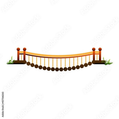 Town bridge icon, cartoon style