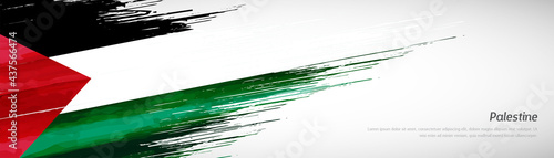 Foto Abstract happy independence day of Palestine with creative watercolor national b