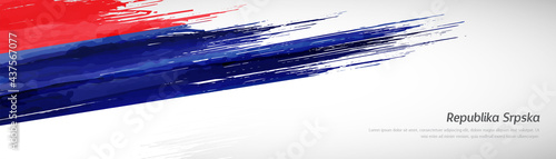Abstract happy republic day of Republika Srpska with creative watercolor national brush flag background