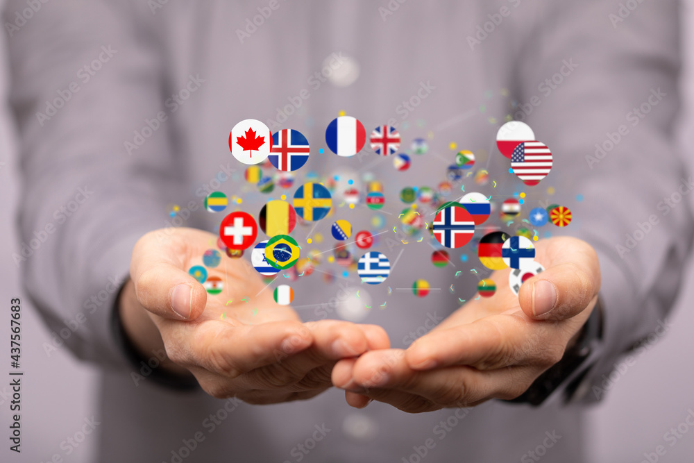 international counties flags - 3D realistic. international counties flags - 3D realistic.
