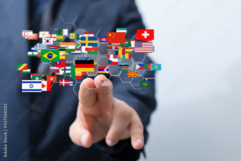 international counties flags - 3D realistic. international counties flags - 3D realistic.