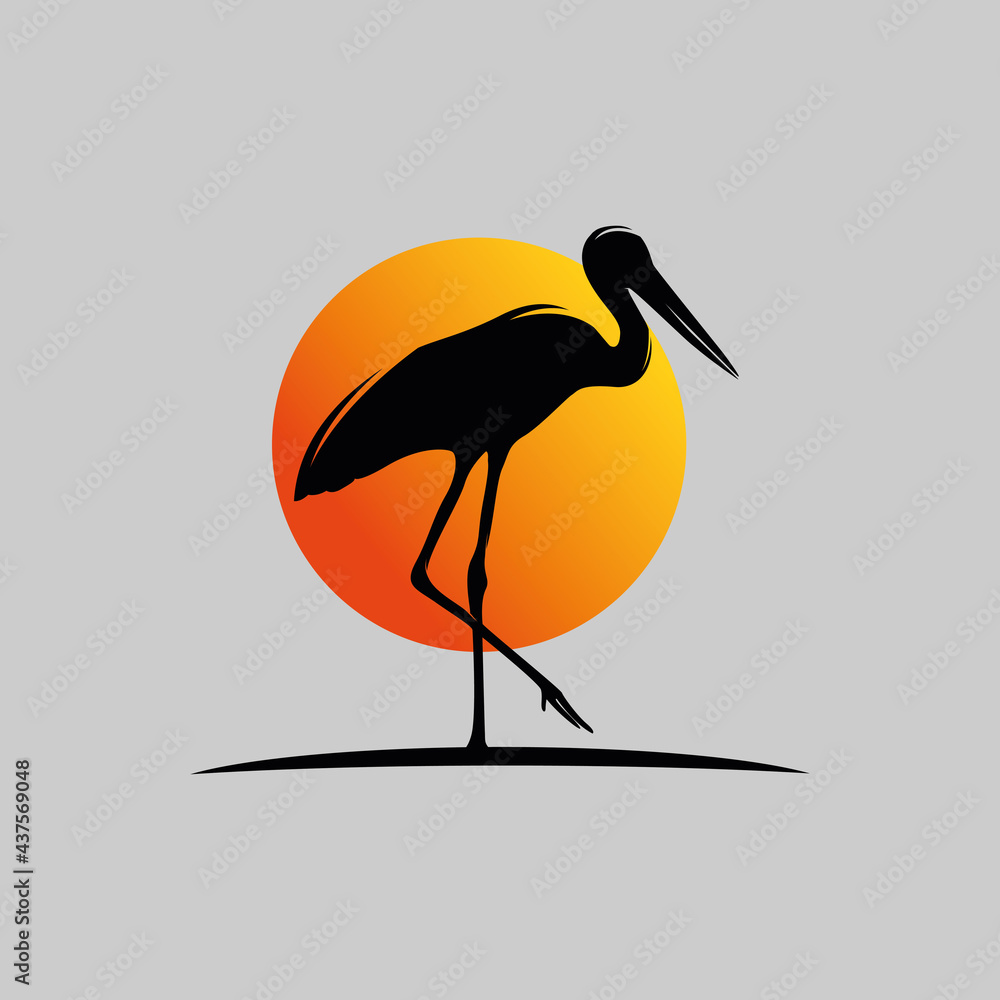 Blue Heron Logo Vector Stock Vector | Adobe Stock