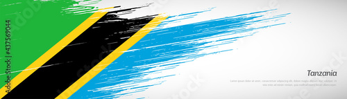 Abstract happy independence day of Tanzania with creative watercolor national brush flag background