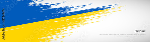 Abstract happy independence day of Ukraine with creative watercolor national brush flag background