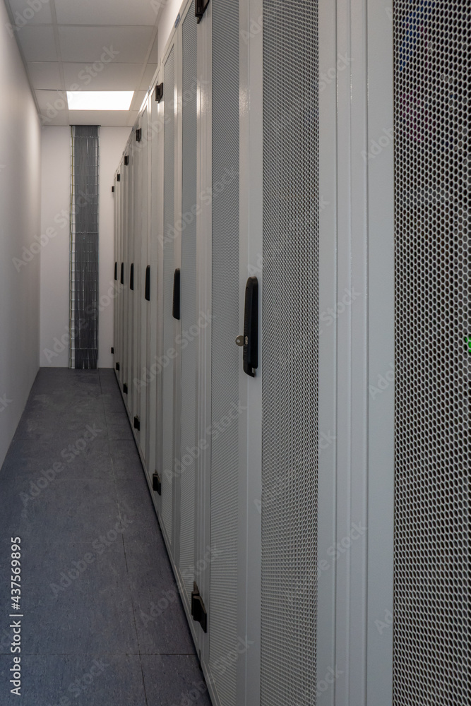 server room, server cabinets, rack