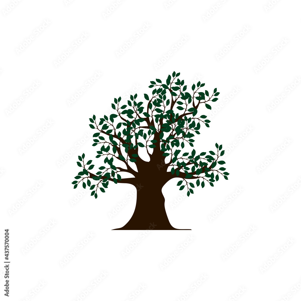 tree and leaves icons vector illustration tree and leaves icons vector illustration