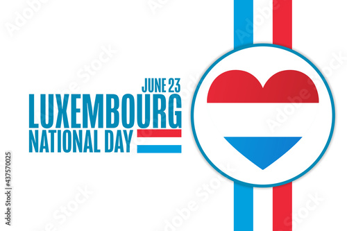 Luxembourg National Day. June 23. Grand Duke's Official Birthday. Holiday concept. Template for background, banner, card, poster with text inscription. Vector EPS10 illustration.