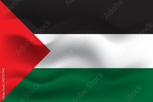 Vector flag of Palestine. Palestine waving flag background.

