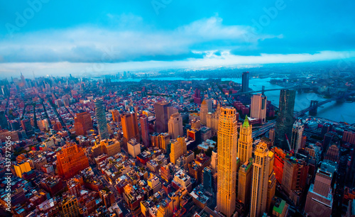 Beautiful view of New York City skyline  USA