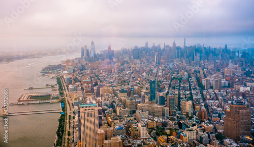 Beautiful view of New York City skyline, USA