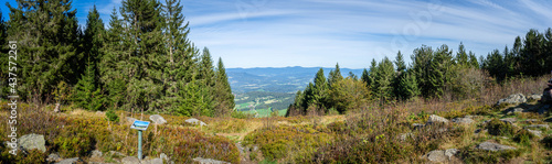Hiking to the Saustein on Bröller Mountain in the Bavarian Forests Germany © Sharidan