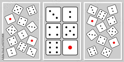 dice, wall art vector set for poster, wallpaper, print
