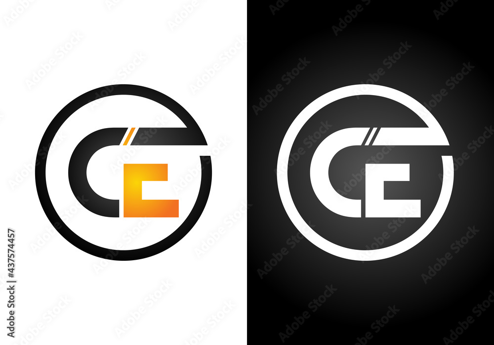 Obraz premium Initial Monogram Letter C E Logo Design Vector Template. C E Letter Logo Design