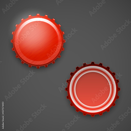 Picture of a beer lid. Bottle cork, view from above. Iron plug