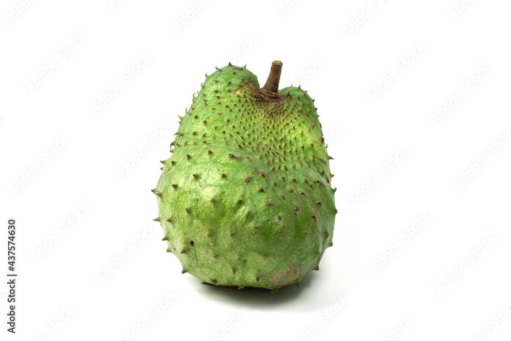 Soursop or Annona muricata fruit isolated on white background. Soursop or Annona muricata fruit isolated on white background.