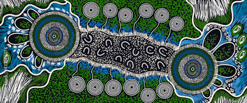 Aboriginal contemporary artwork for wall decoration