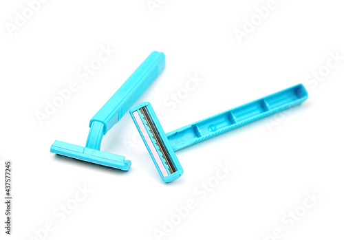 tool, sharp, white, object, background, hygiene, steel, hammer, plastic, repair, wrench, isolated, blade, blue, equipment, metal, razor, shave, shaving, closeup, bodycare, daily, human, key, copy spac