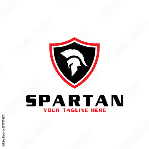 spartan shield design suitable for logo template