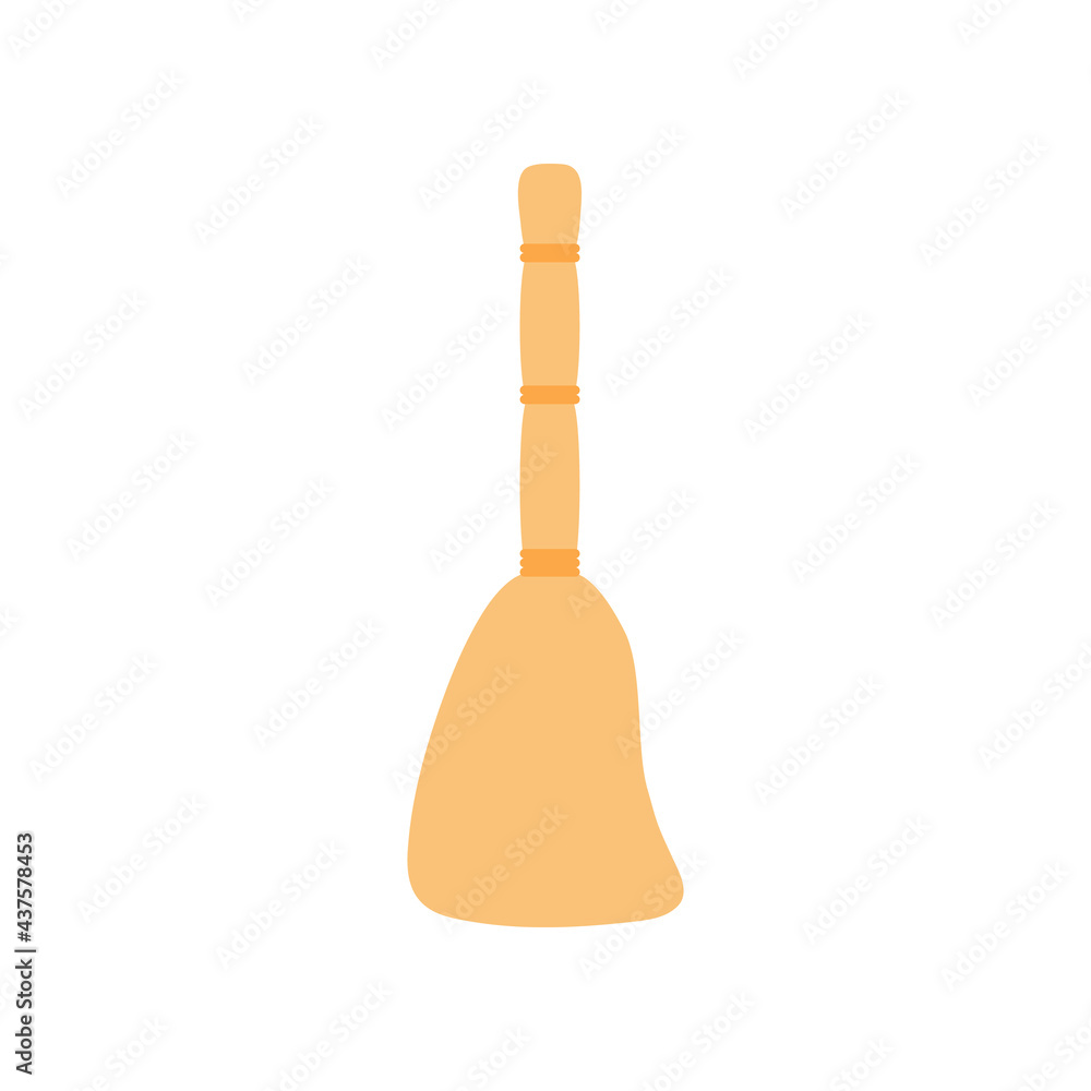 Flat cleaning item, handle broom, sweep floor, remove dirt or dust. Simple broom icon. Can be used as a symbol or sign. Cleaning service concept. Stock vector illustration isolated on white background Flat cleaning item, handle broom, sweep floor, remove dirt or dust. Simple broom icon. Can be used as a symbol or sign. Cleaning service concept. Stock vector illustration isolated on white background