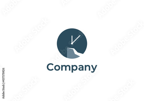 clock modern logo vector, time company logo design, clock with hill concept. Company logo design.  © Aji bayu