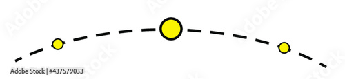 simple flat vector illustration of sun path