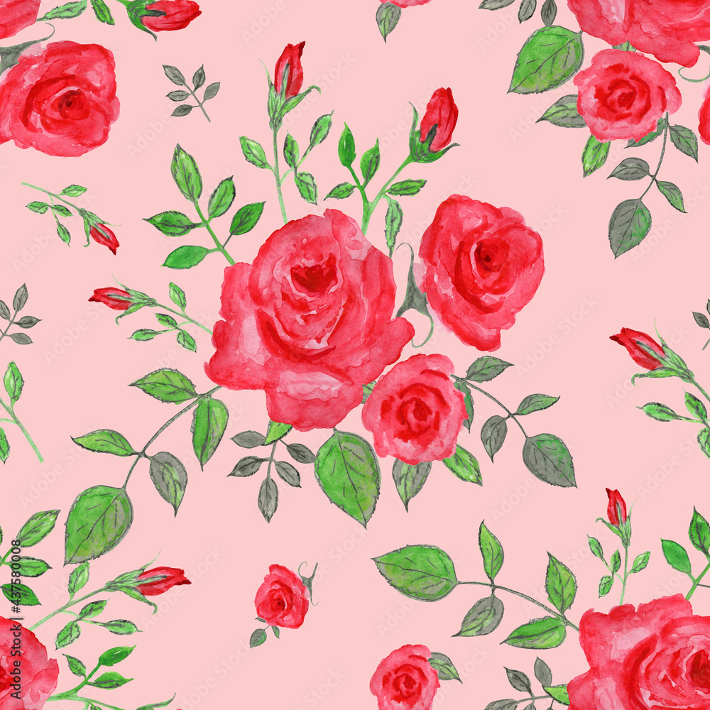 Naklejka premium seamless pattern abstracts floral composition