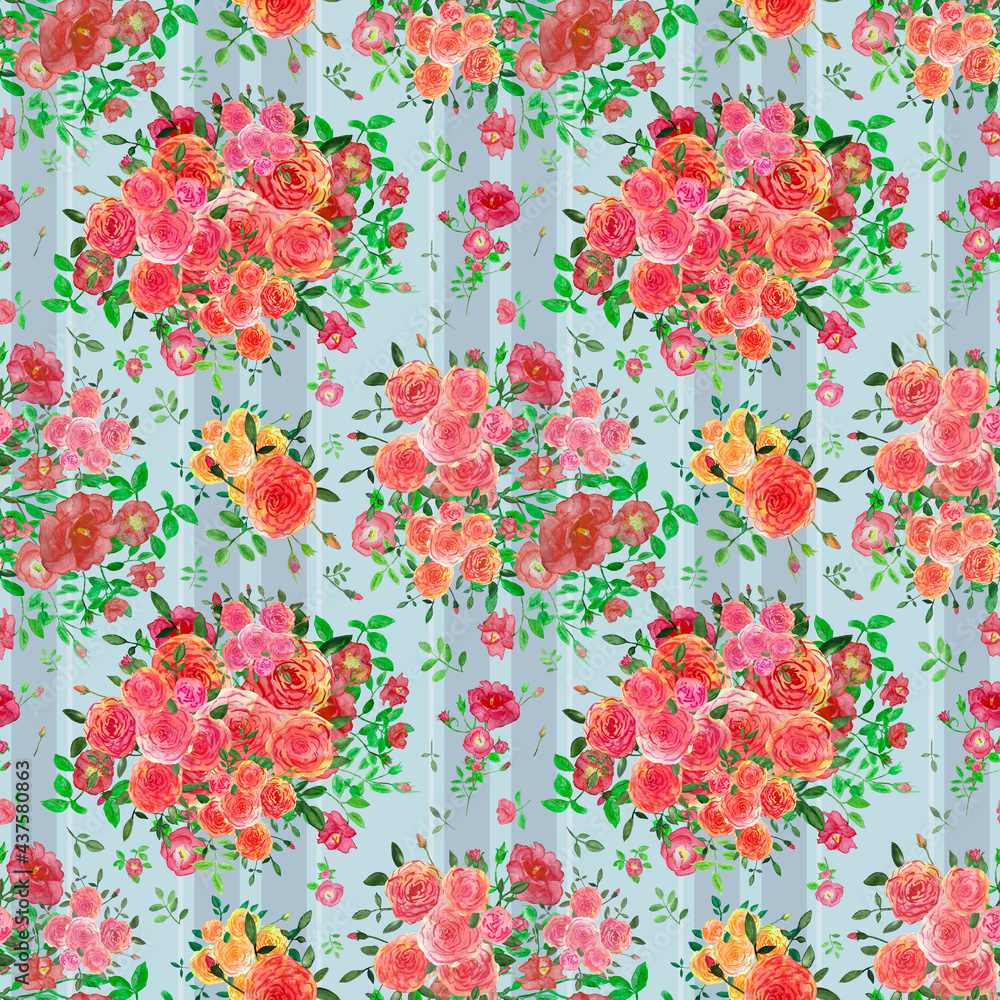 Obraz premium seamless pattern abstracts floral composition