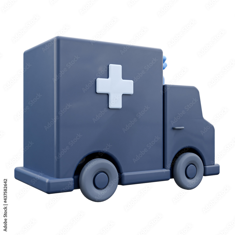 3d Ambulance Car Isolated. 3D rendering 3d Ambulance Car Isolated. 3D rendering