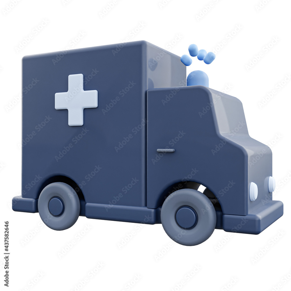 3d Ambulance Car Isolated. 3D rendering 3d Ambulance Car Isolated. 3D rendering