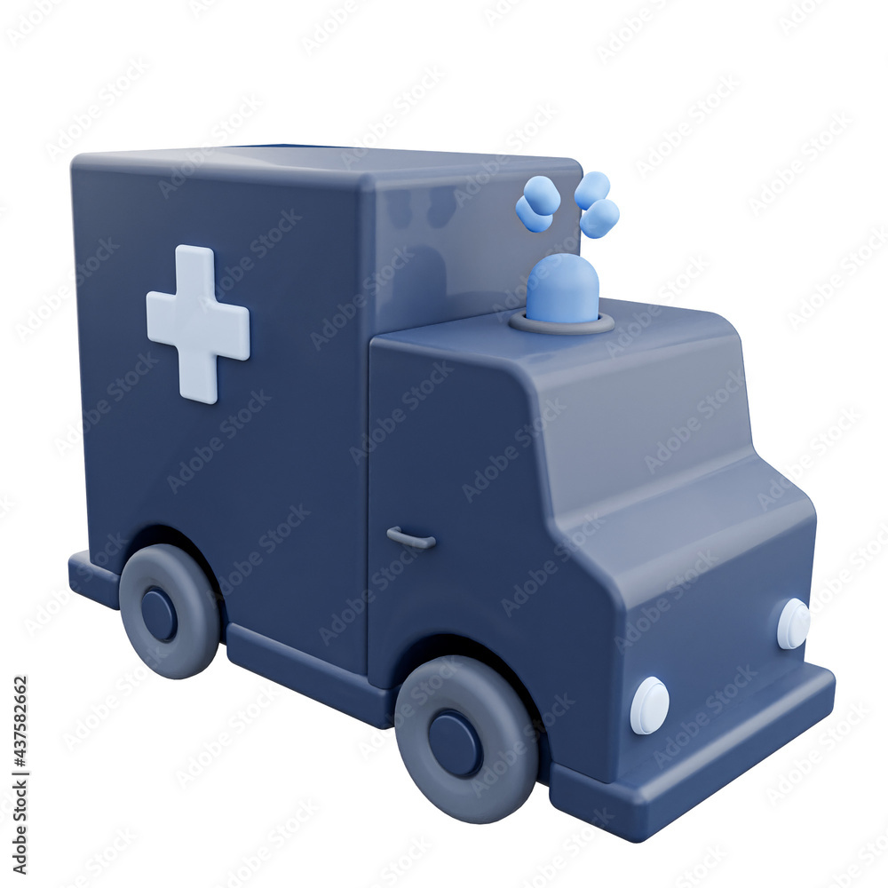 3d Ambulance Car Isolated. 3D rendering 3d Ambulance Car Isolated. 3D rendering